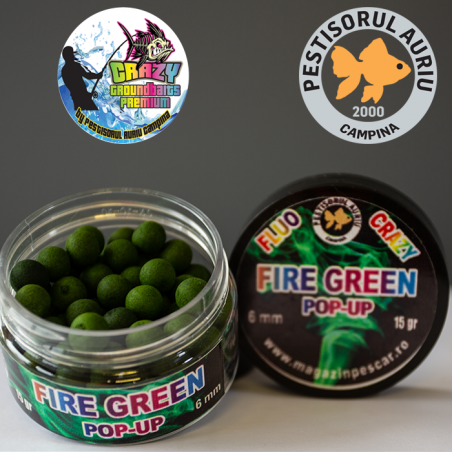 Crazy Fluo Pop-up Fire Green 6 mm