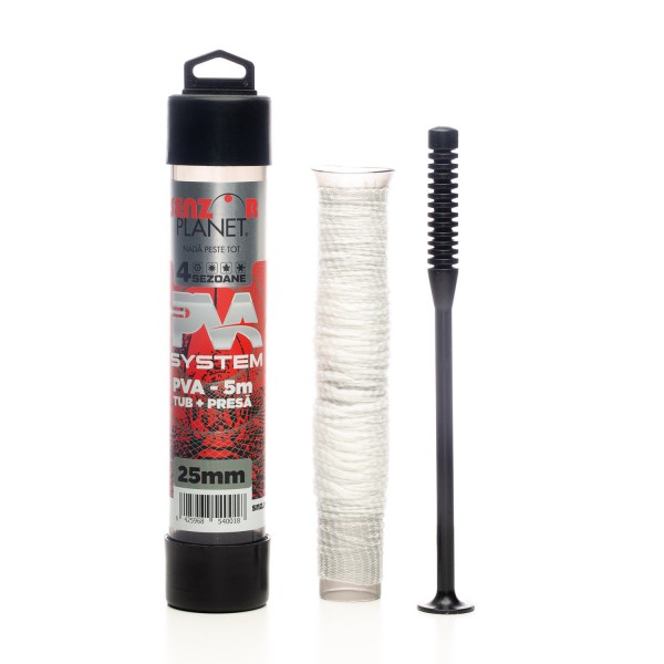 KIT PLASA SOLUBILA SLOW MELT 25mm SENZOR PVA SYSTEM + TIJA COMPRESIE, 5m