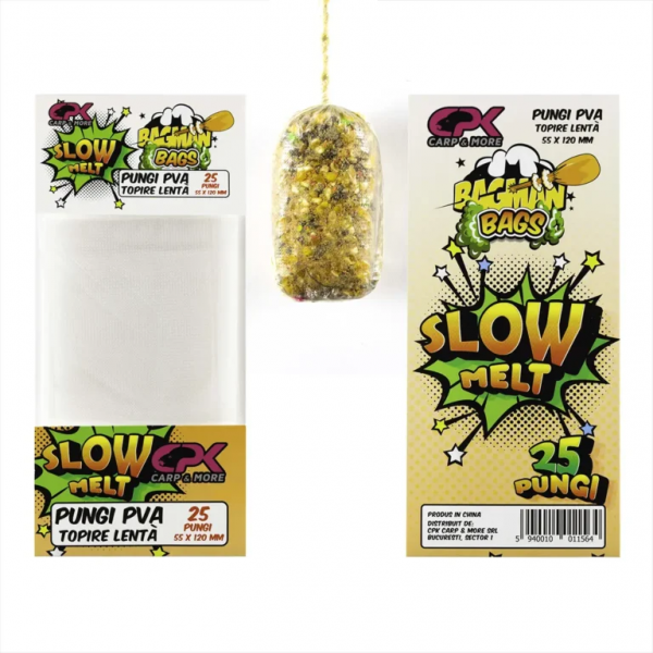 PUNGI PVA BAGMAN 55/120 mm 25 buc SLOW MELT