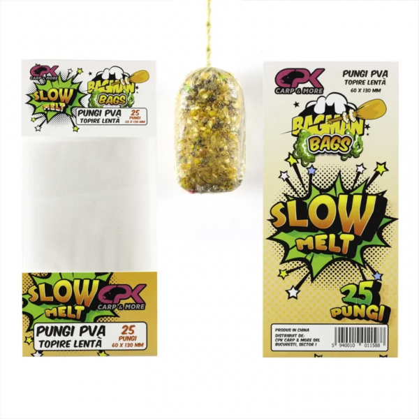 PUNGI PVA BAGMAN 60/130 mm 25 buc SLOW MELT